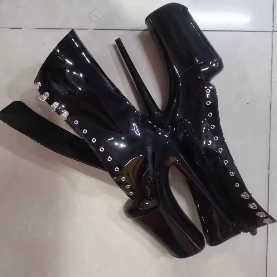 

LAIJIANJINXIA New 23CM/9Inch PU Upper Women's Platform Party High Heels Modern Ankle Boots Pole Dance Shoes 167