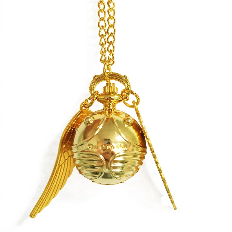 8style Harries Potter Wizard Pocket Watches Golden Snitch Wing Pendant Anime Accessories Party Decoration Gift for Girlfriend