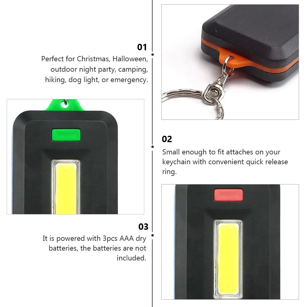 

5pcs Key Chain Torch LED Mountaineering Lamp Keyring Mini Flashlight Outdoor Camping Hiking Emergency ABS Material