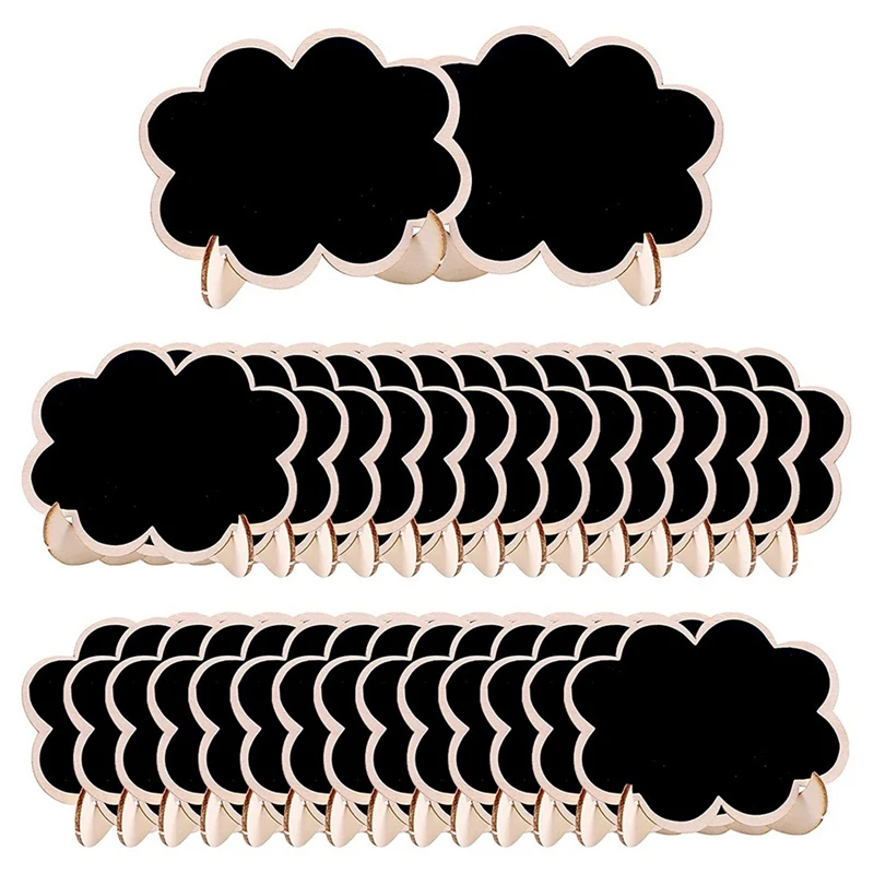 Mini tableau noir en bois, 30 pièces, signes de craie (nuages), pour fête