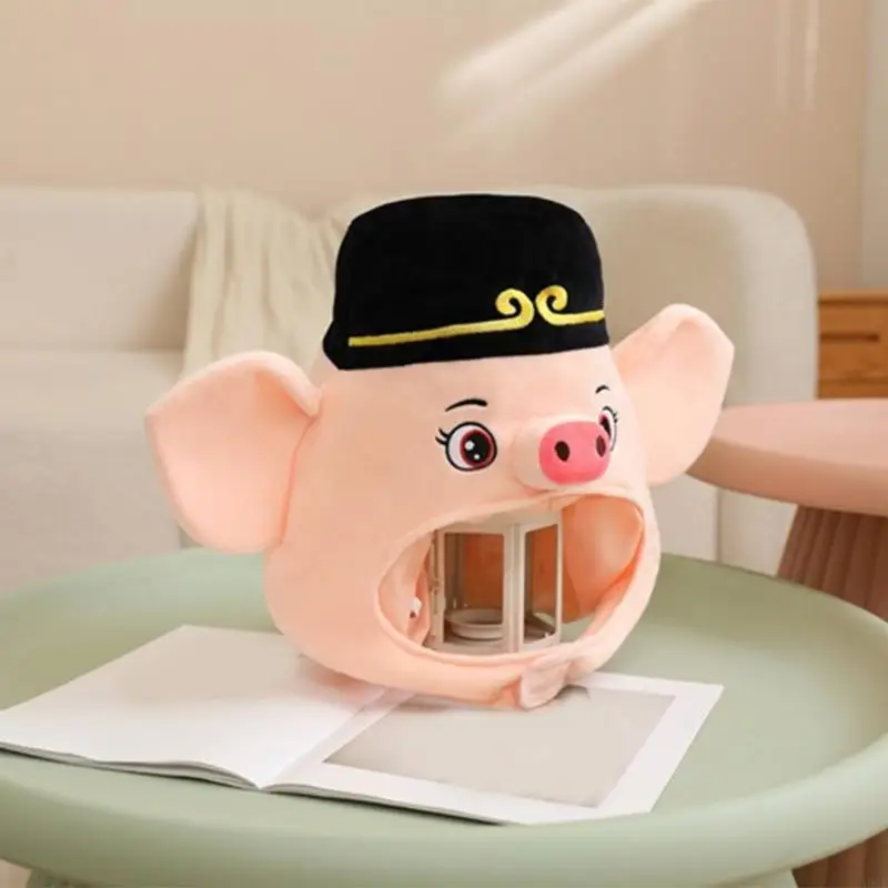 

Piggy Headgear Plush Pig Hat Novelties Funny Pigsy Hat Halloween Cosplay Caps