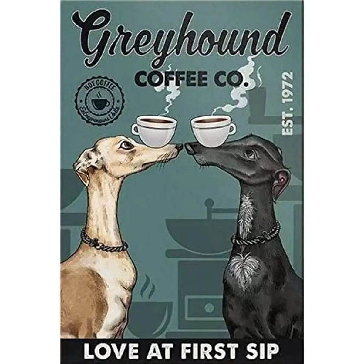 Greyhound Coffee Decor Gifts Funny Bathroom Decor Wall Art Coffee Bar Vintage Metal Tin Sign Office Home Toilet Pictures