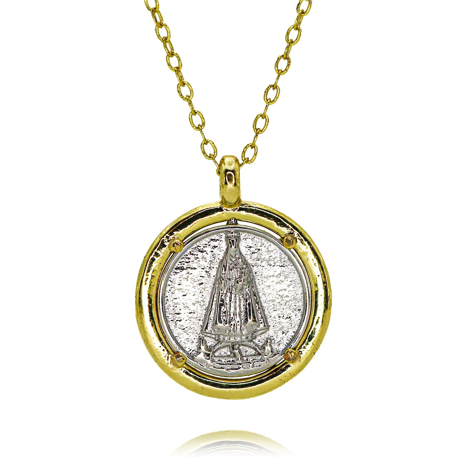 Gold Plated Our Lady of Fatima Charms for DIY Jewelry Making Silvery Nuestra Señora de Fatima Pendant La Virgen del Carmen Jewel