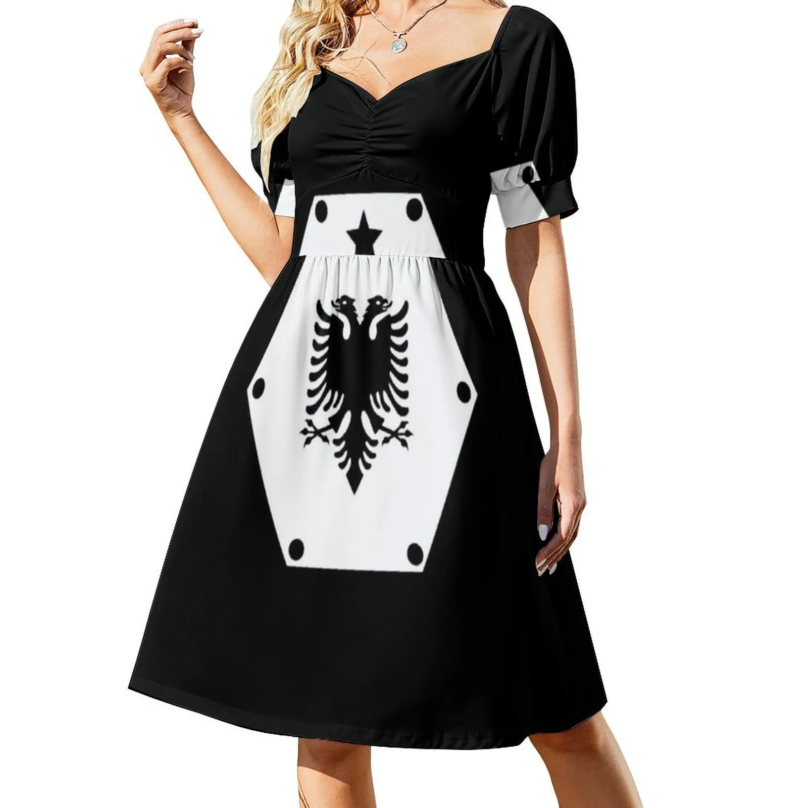 فستان حفلات أنيق للسيدات من ألبانيا بشعار على شكل حرف a مع خيارات قصيرة/طويلة/بدون ألبانيا ألبانيان تيرانا ألبانية #2