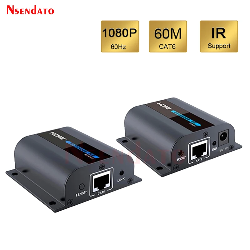 

LKV372Pro HDMI Network Extender Sender Receiver With Loop IR For 1080P Up to 60M HDMI Transmission Over Cat6 For PS3 DVD PC HDTV