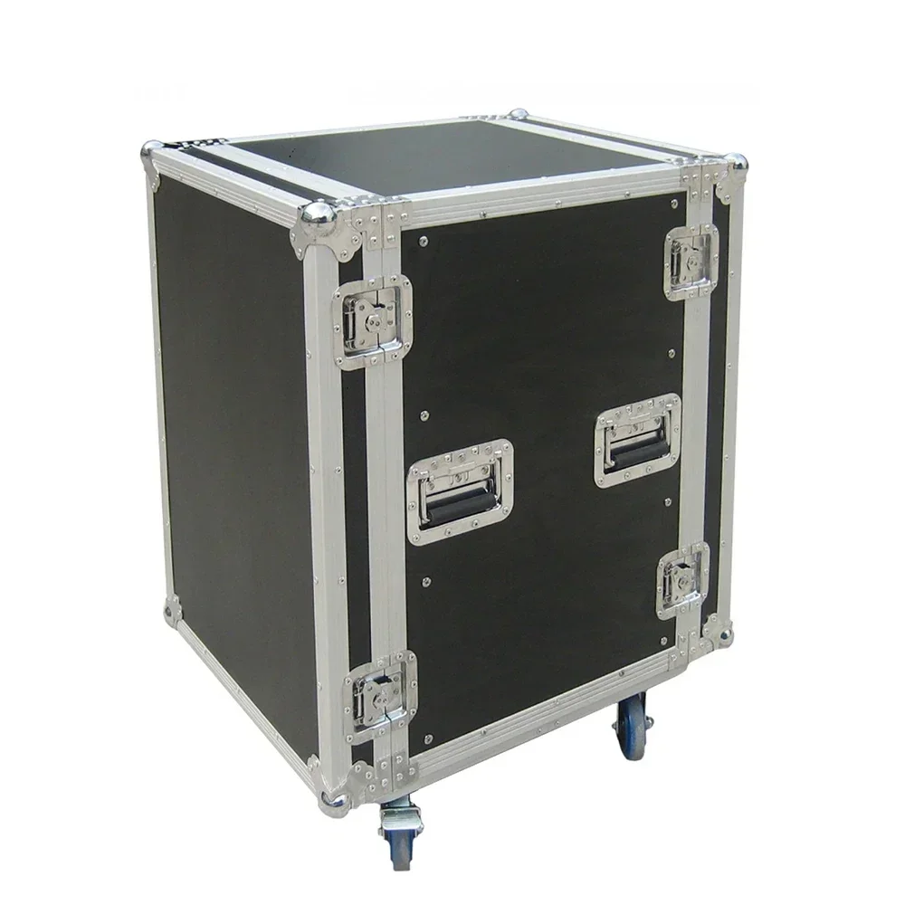 Hot sales Manufacturers 16U Rack Flight Case for Amplifiers/ Audio Equipment with Caster Board