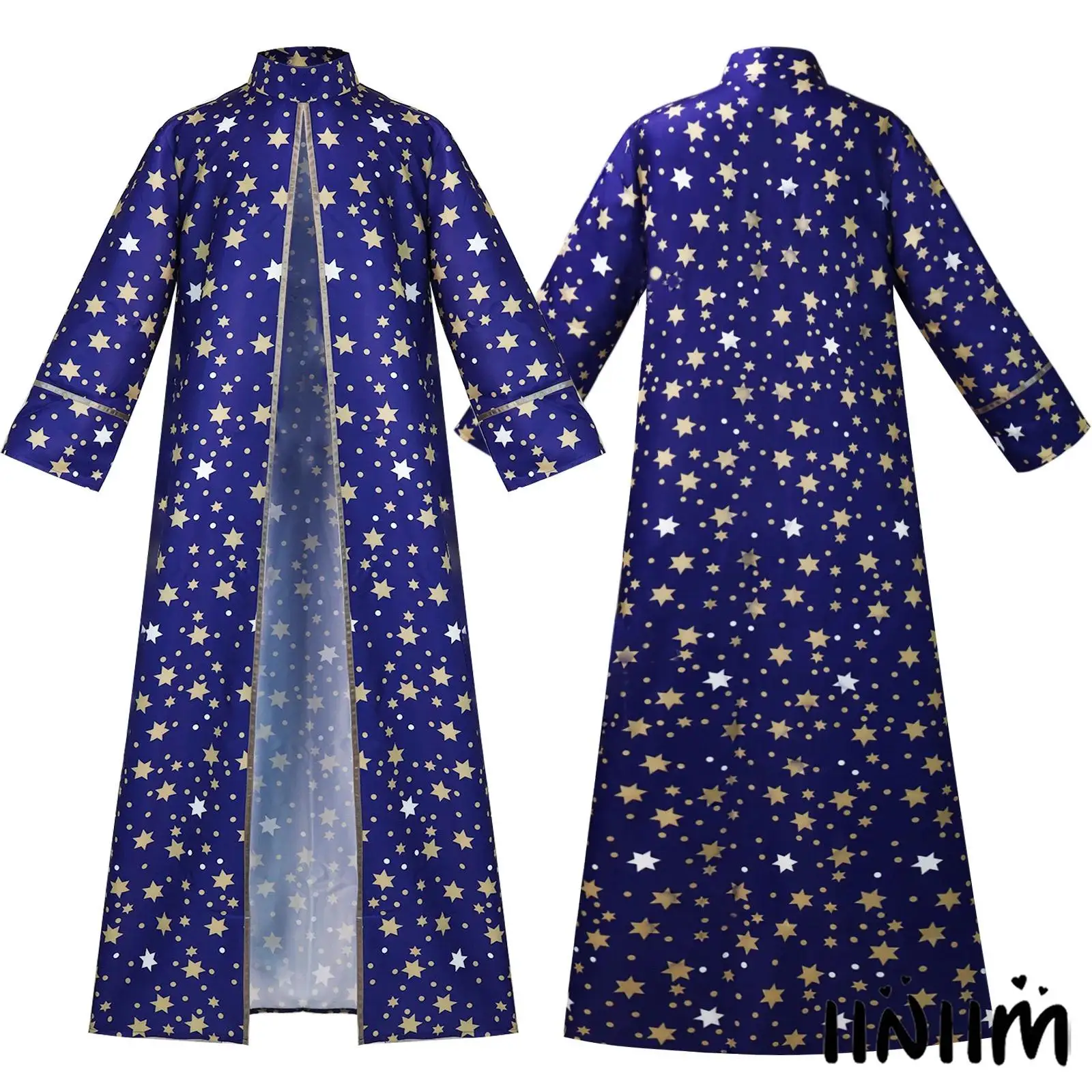 

Enchanted Wizard Attire for Women And Men Complete Star Embroidered Robe Outfit with Pointed Hat for Halloween Festive Events