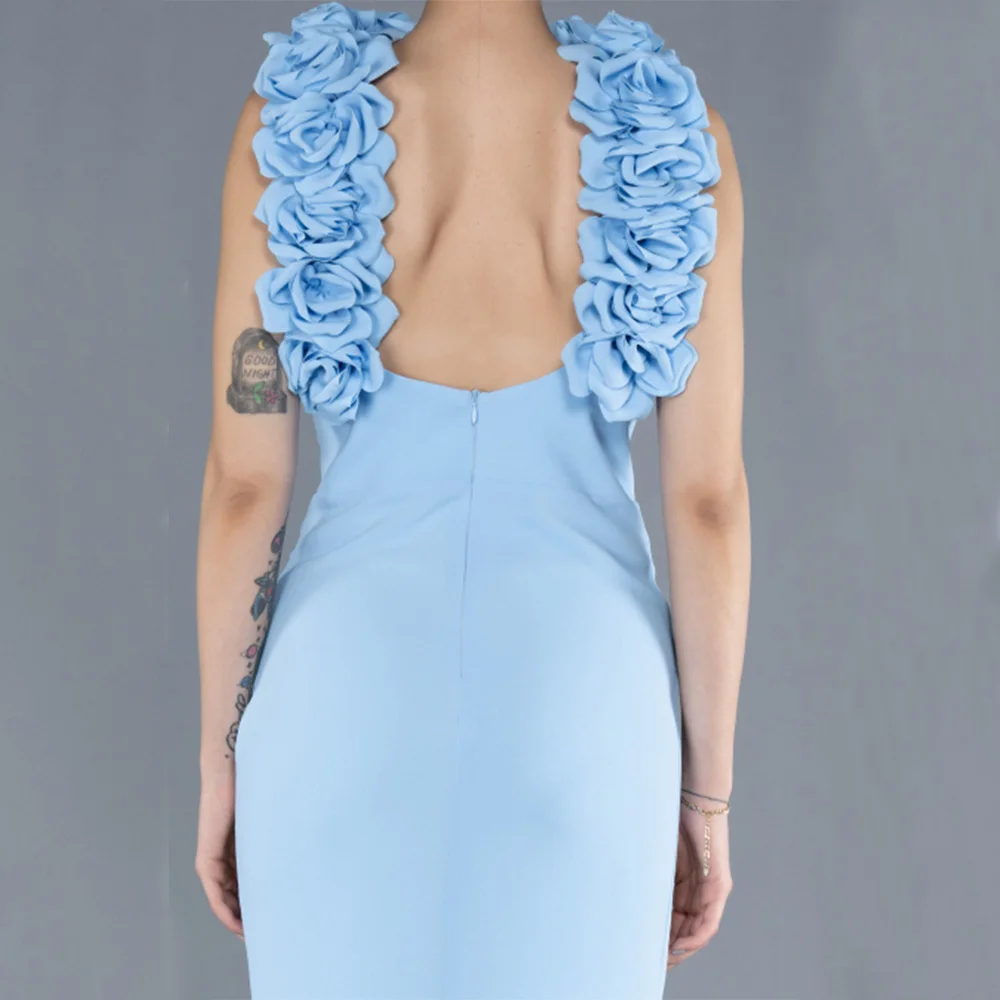 夢のような高品質のクラシックなイブニングドレス、床丈のホルタースリットプロムドレス、フラワーベスティドス・デ・フィエスタ、カスタマイズ可能