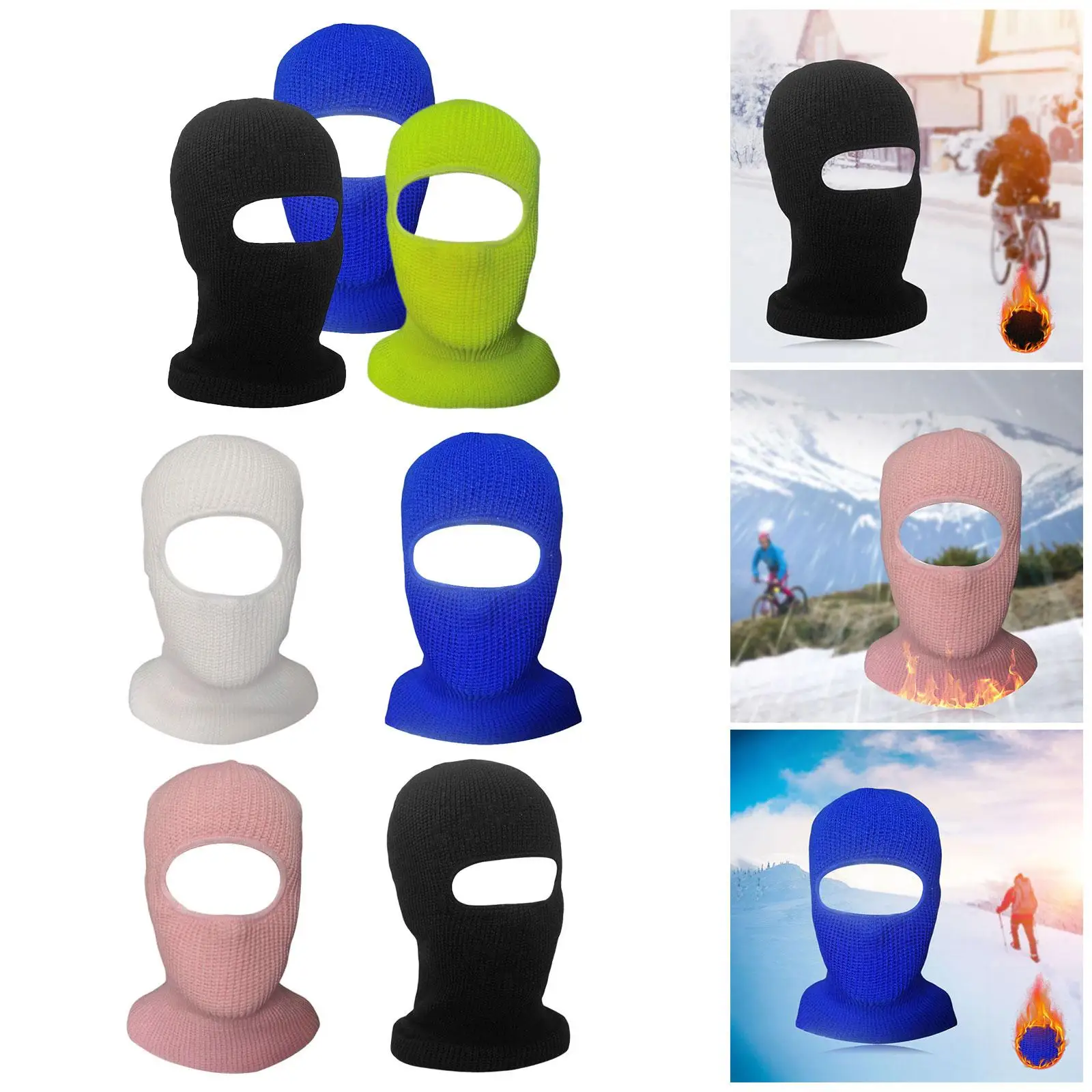 

Full Face Ski Balaclava Hood Motorbike Helmet Thermal Warm for Snowboarding Ski