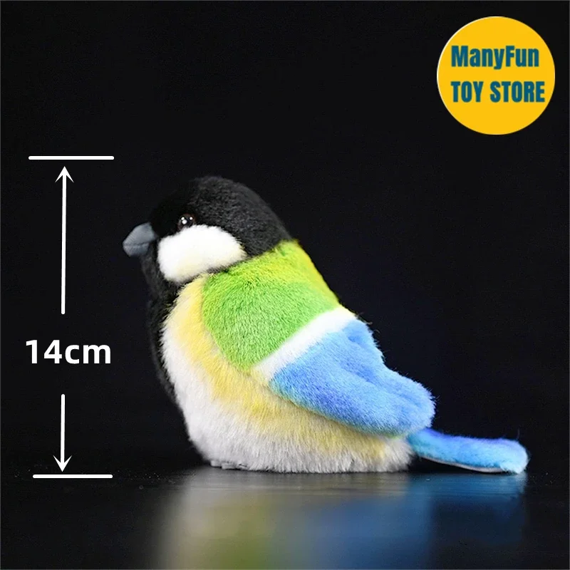 Great Tit Plush Toy Tomtit Plushie Chickadee Peluche Lifelike Titmouse Birds Stuffed Animals Simulation Doll Toy For Kids