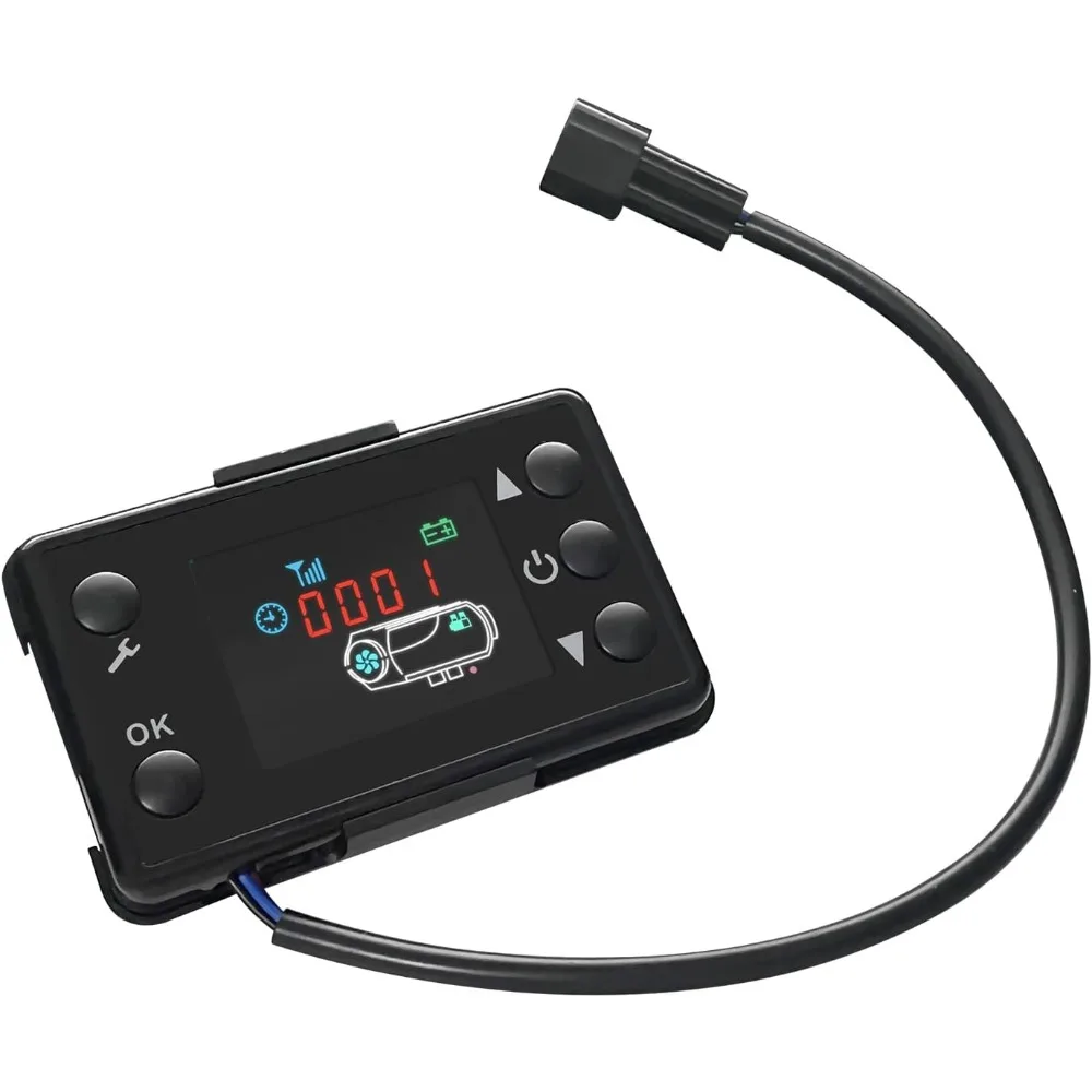

12V Diesel Heater LCD Switch Controller, Car Parking Heater Air Heater LCD screen for 2KW / 5KW / 8KW Heater Black Accessories w