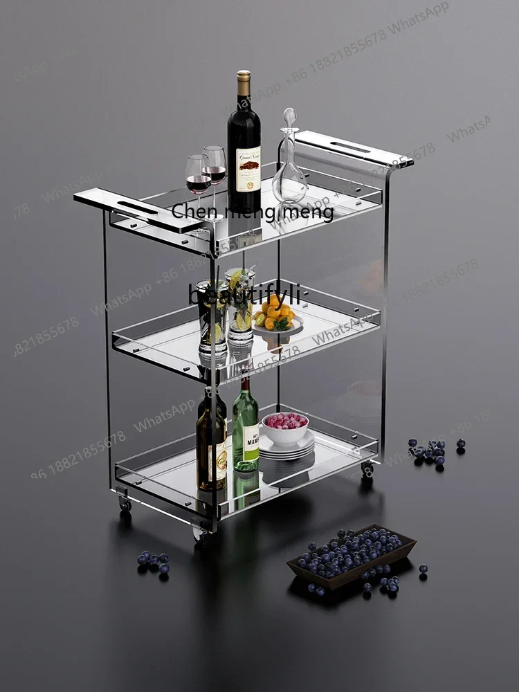 G153 الحديثة الحد الأدنى الاكريليك عربة رف المطبخ الحمام متعدد الطبقات تخزين للإزالة وجبة خفيفة تخزين الرف الأثاث المعيشة R #4