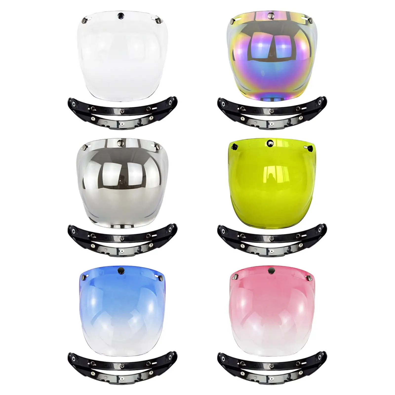 3 Snap Visor , Helmet Lens Visor Retro Lens Universal for Open Face Front Flip up