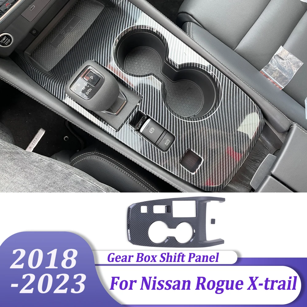 

ABS Carbon Fiber Gear Box Shift Panel Cover Trim Interior Car Styling Accessories For Nissan Rogue X-trail 2021 2022 2023 (LHD)