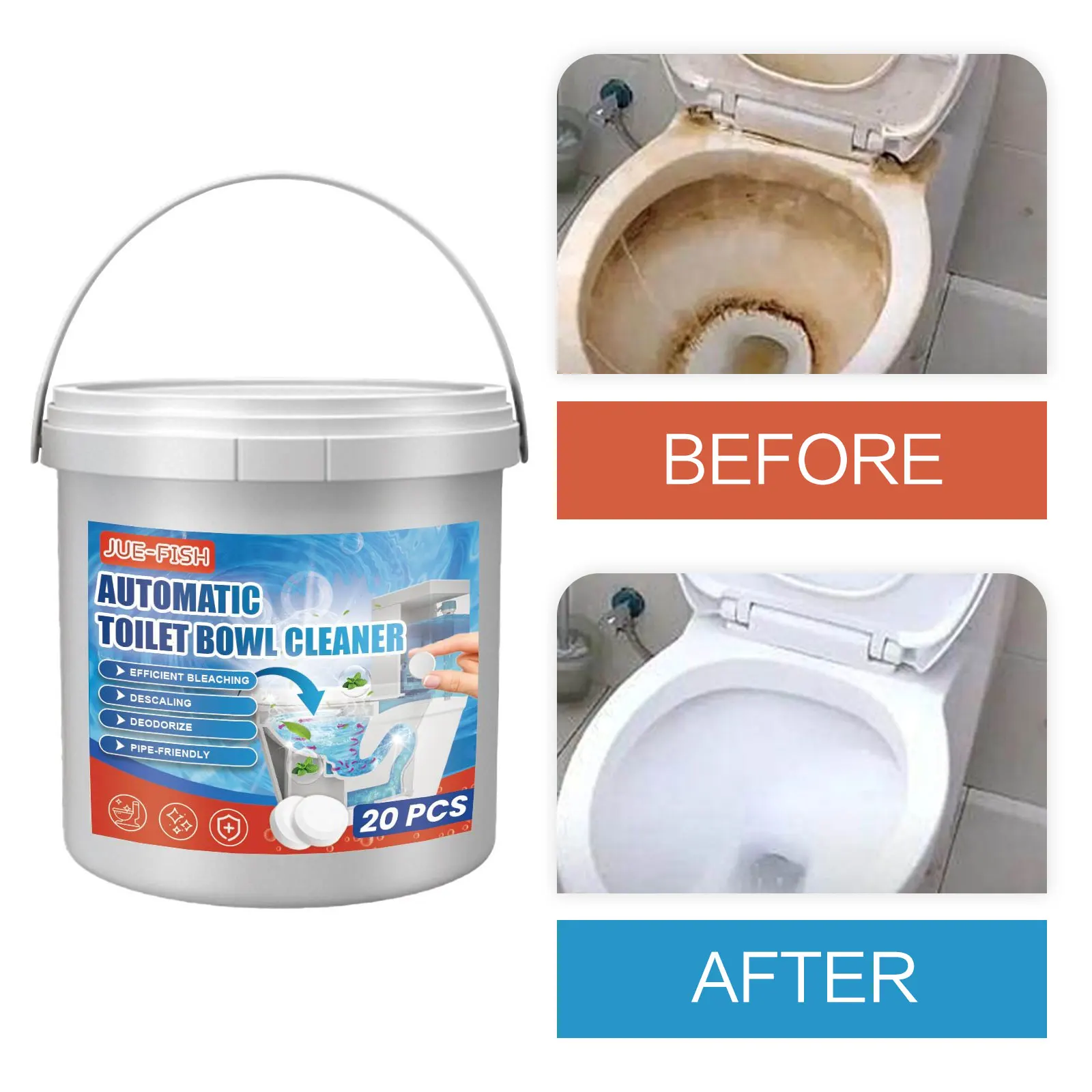 

Automatic Toilet Cleaner Tablets Remove Urine Stains Yellow Dirt Deodorizing Bad Smell Descaling Toilet Bowel Freshener Pills