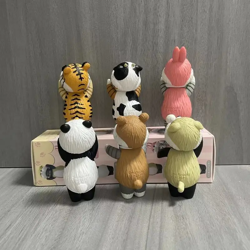 Costume Animal Cos requin chat Mofusand, poupée mignonne, décoration de bureau, modèle d'ornement de voiture, jouets tendance, cadeaux Surprise à collectionner