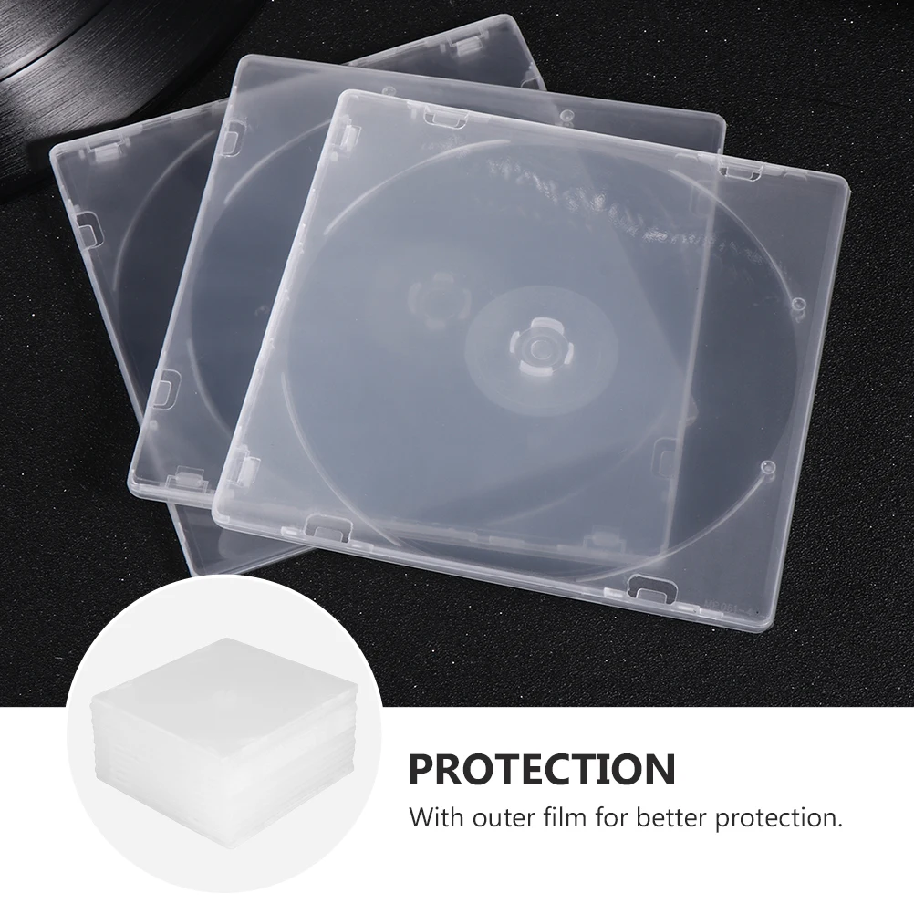 

25 pcs CD Case Large Capacity Media Storage Holder Durable ABS Material Portable DVD Package CD Box