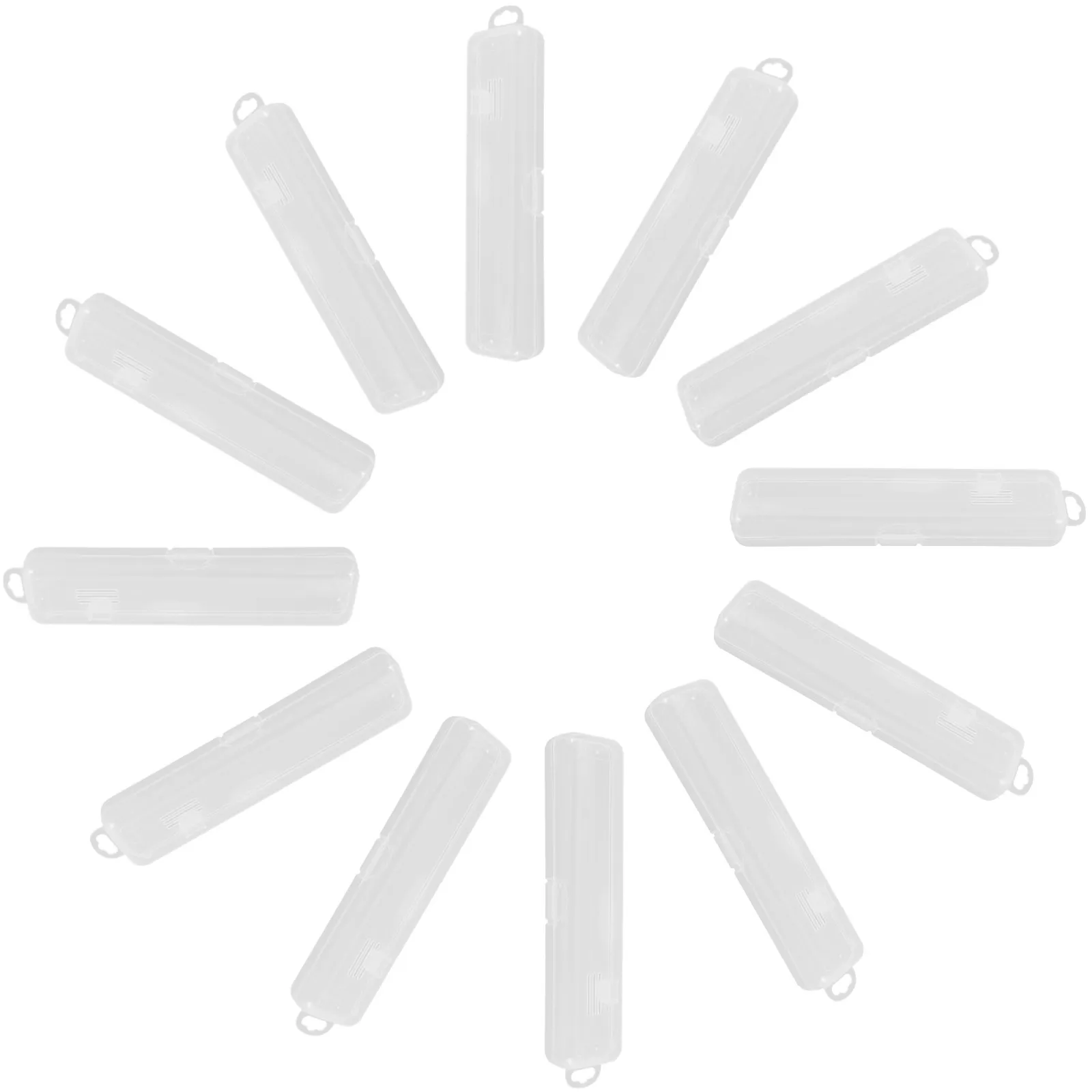 

20Pcs Tongue Scraper Storage Box Portable Compact Travel Case Transparent Holder Organizer for Toothbrush Spoon Fork