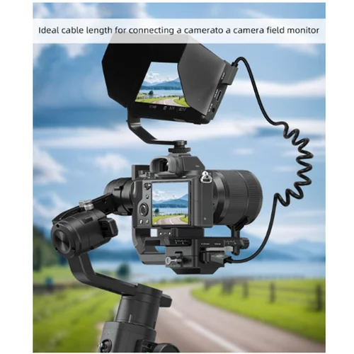 Imagen 2 del producto Cable en espiral Micro HDMI a HDMI corto 8K de 90 grados de 0,25 m-1m, HDMI2.1 de alta velocidad de 48Gbps compatible con HDR, 8K @ 60Hz, 4K @ 120Hz, Compatible