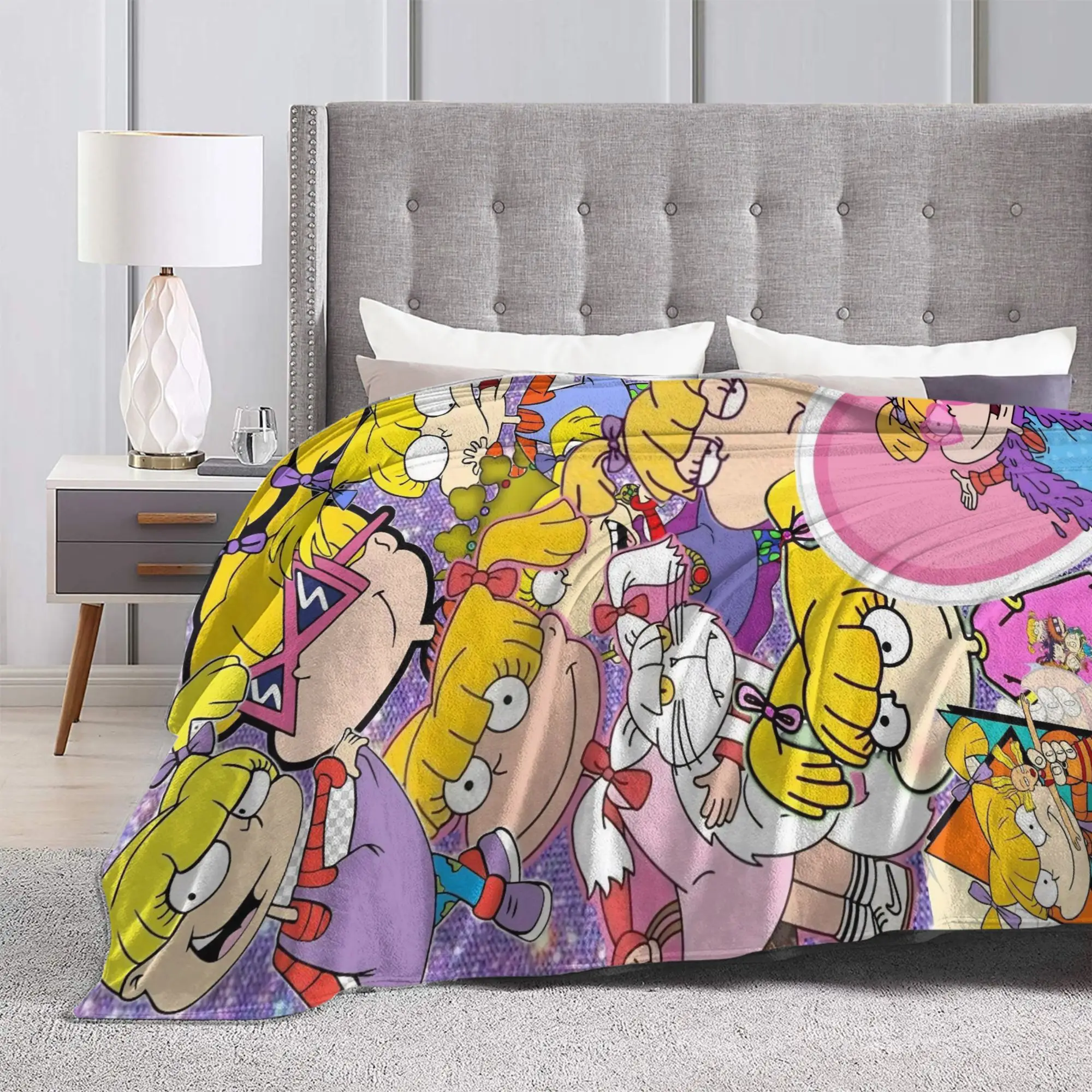 Rugrats التوائم فيل آند ليل طباعة بطانية جودة الدافئة رمي بطانية الخريف التخييم الأريكة كرسي أريكة سرير الجدة المفرش