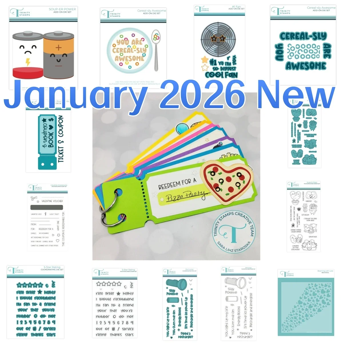 

January 2026 Kisse Souper Power Fan Star Rating Metal Cutting Dies Clear Stamps Stencil Hot Foil For DIY Making Card Scrapbook