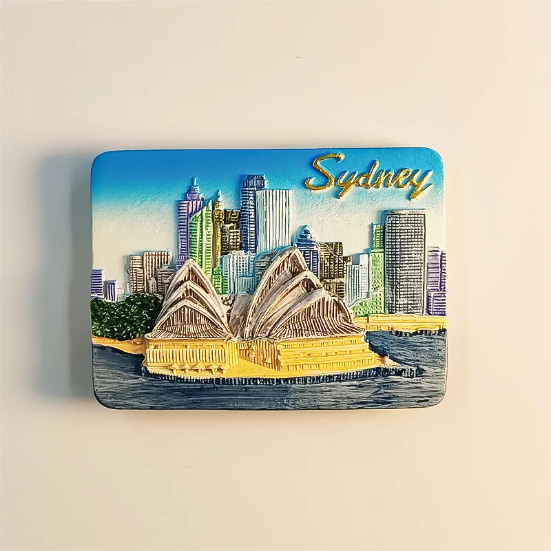 Sydney Opera House Tourist Souvenir Creative 3D Architectural Decoration Magnetic Refrigerator Magnets Made of Resin