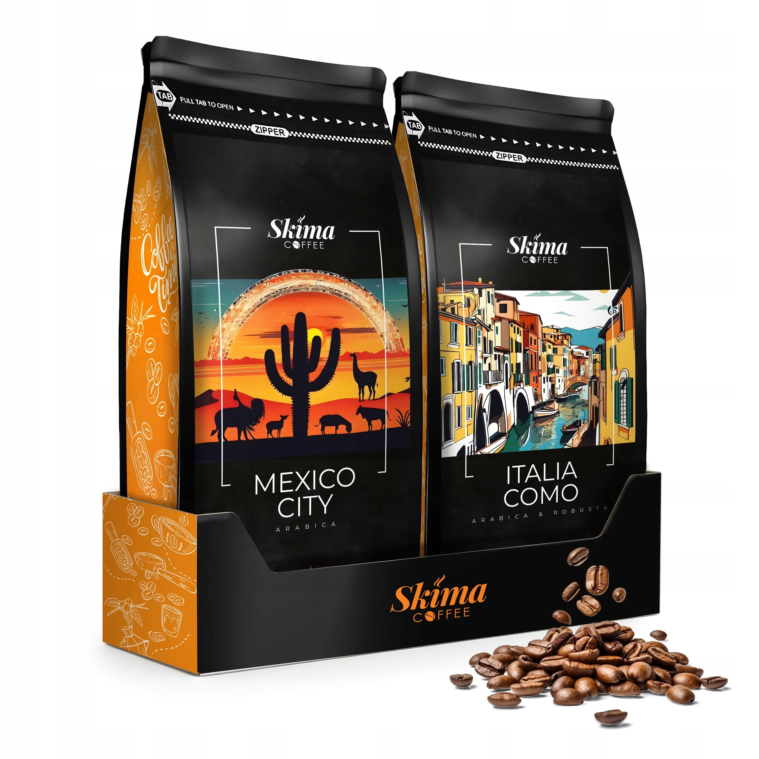Kawa ziarnista 2X1kg ITALIA COMO/MEXICO CITY Świeża do ekspresu + GRATIS