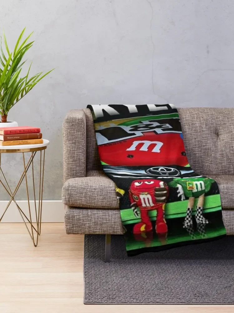 Kyle Busch racing Throw Blanket Plush Flannel Fabric Quilt Blankets