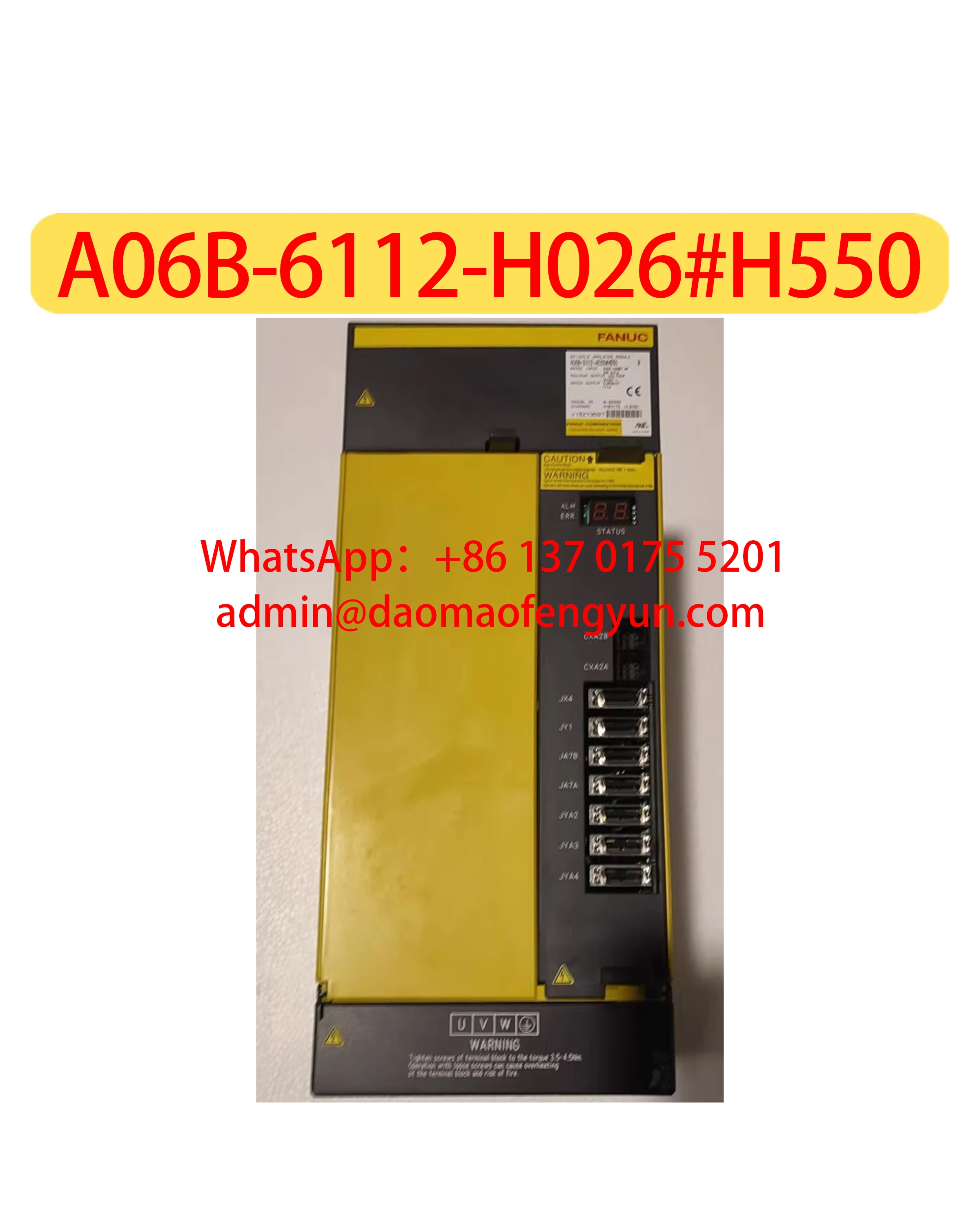 A06B-6112-H026#H550 Used Spindle Drive，Tested ok，Fast shipping
