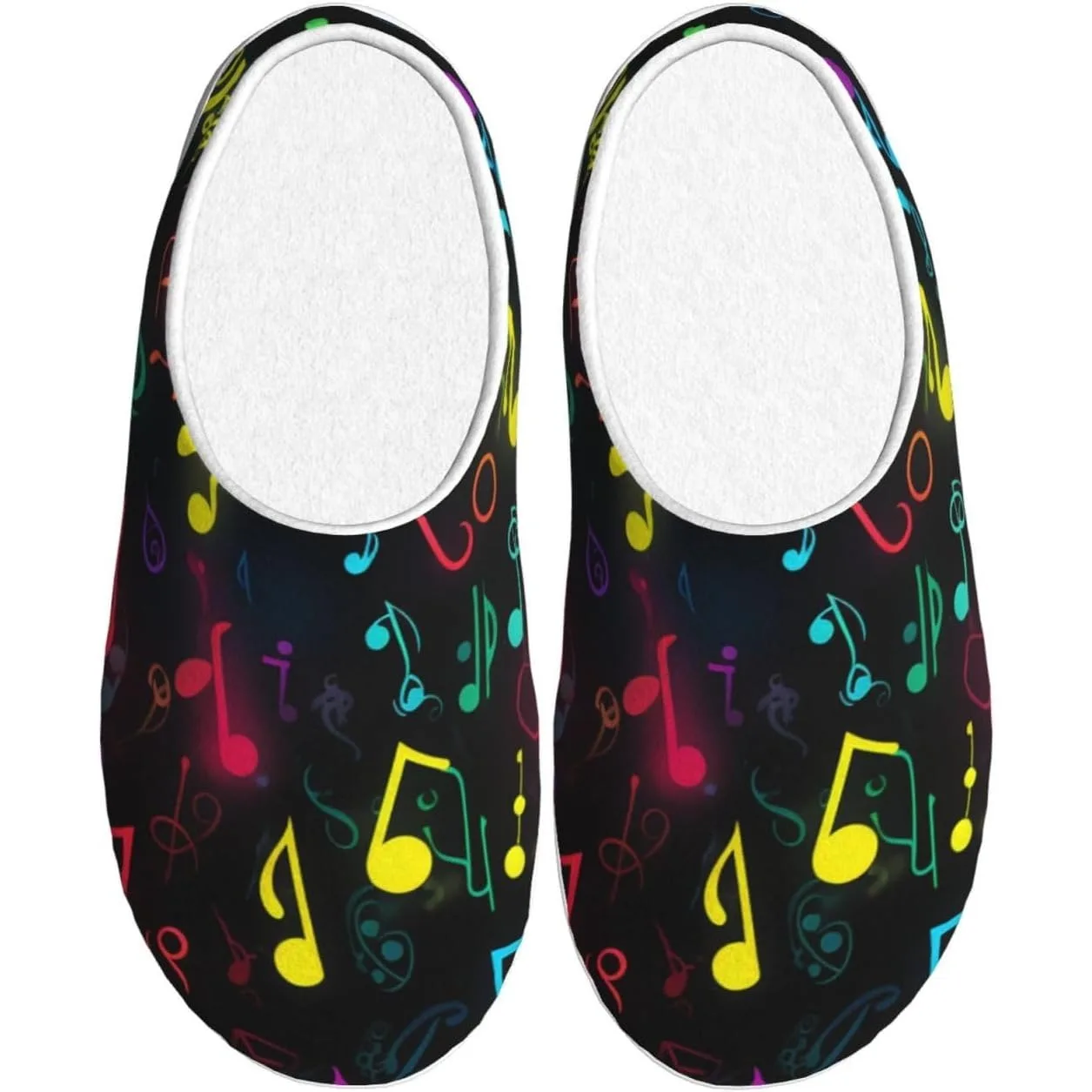 

Женские уютные тапочки с красочными музыкальными нотами, домашние и уличные домашние тапочки из мягкого хлопка с противоскользящей подошвой