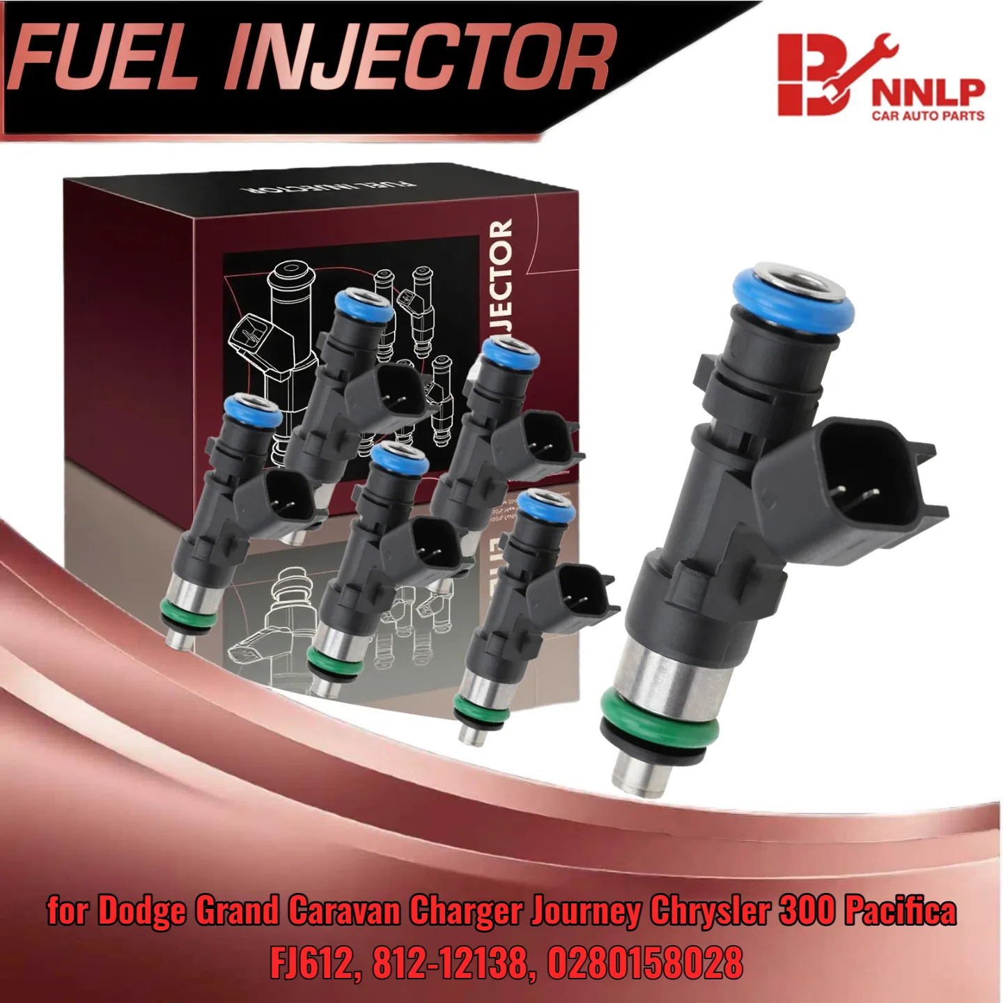 

For Dodge Grand Caravan Charger Journey For Chrysler 300 Pacifica 6PCS Fuel Injector Set FJ612 0280158028 81212138