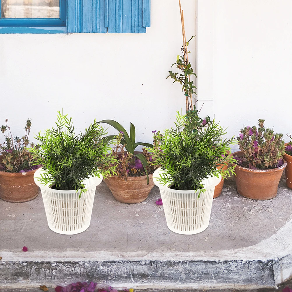 

10Pcs Plastic Orchid Root Control Pots Clear Breathable Nursery Planting Containers for Indoor Outdoor Flowers 14x12cm 11x10cm