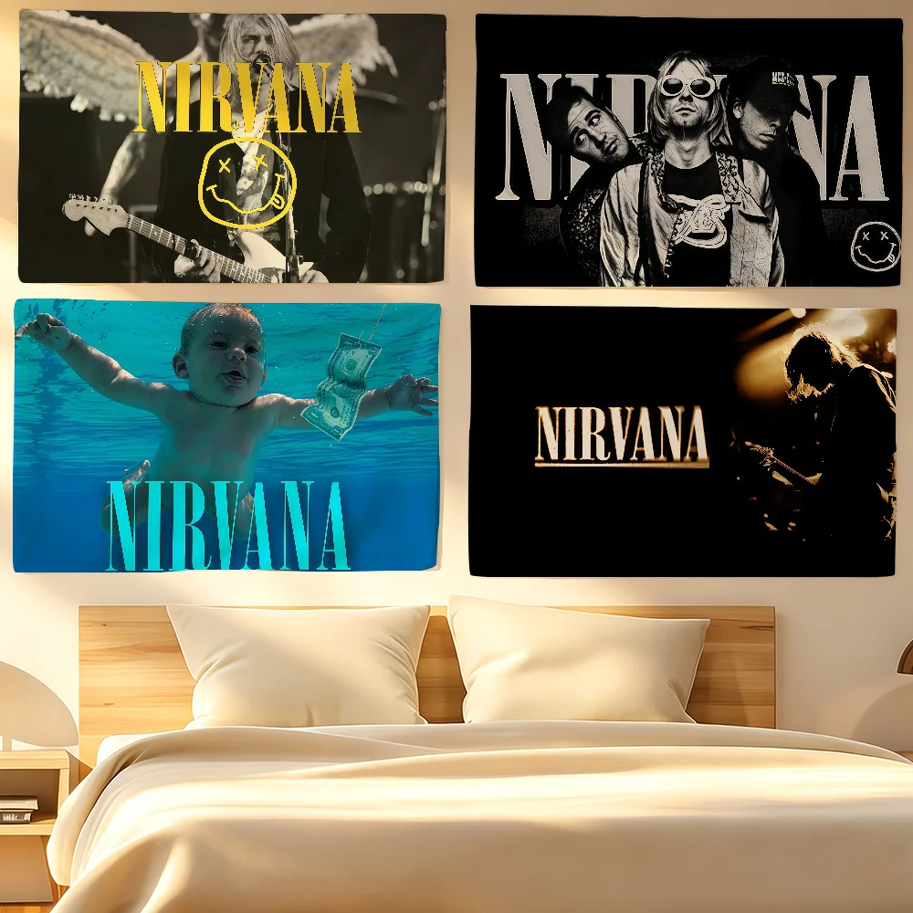 Band N-Nirvana flag For Living Room Home Dorm Decor Wall Outdoor Camping Party Banner Gifts