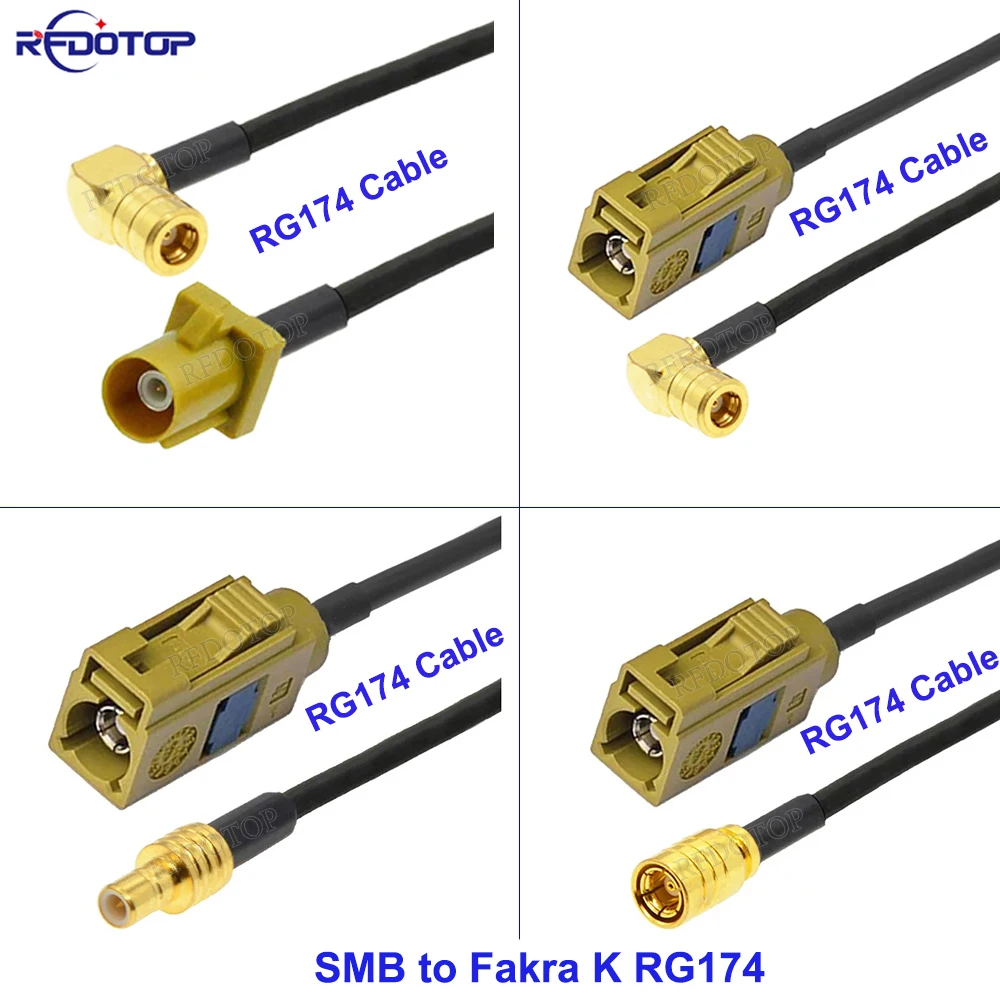 

10Pcs/Lot Fakra K Male/Female to SMB Connector RG174 RF Coaxial Extension Jumper Pigtail for Radio Antenna Car Vehicle Radio