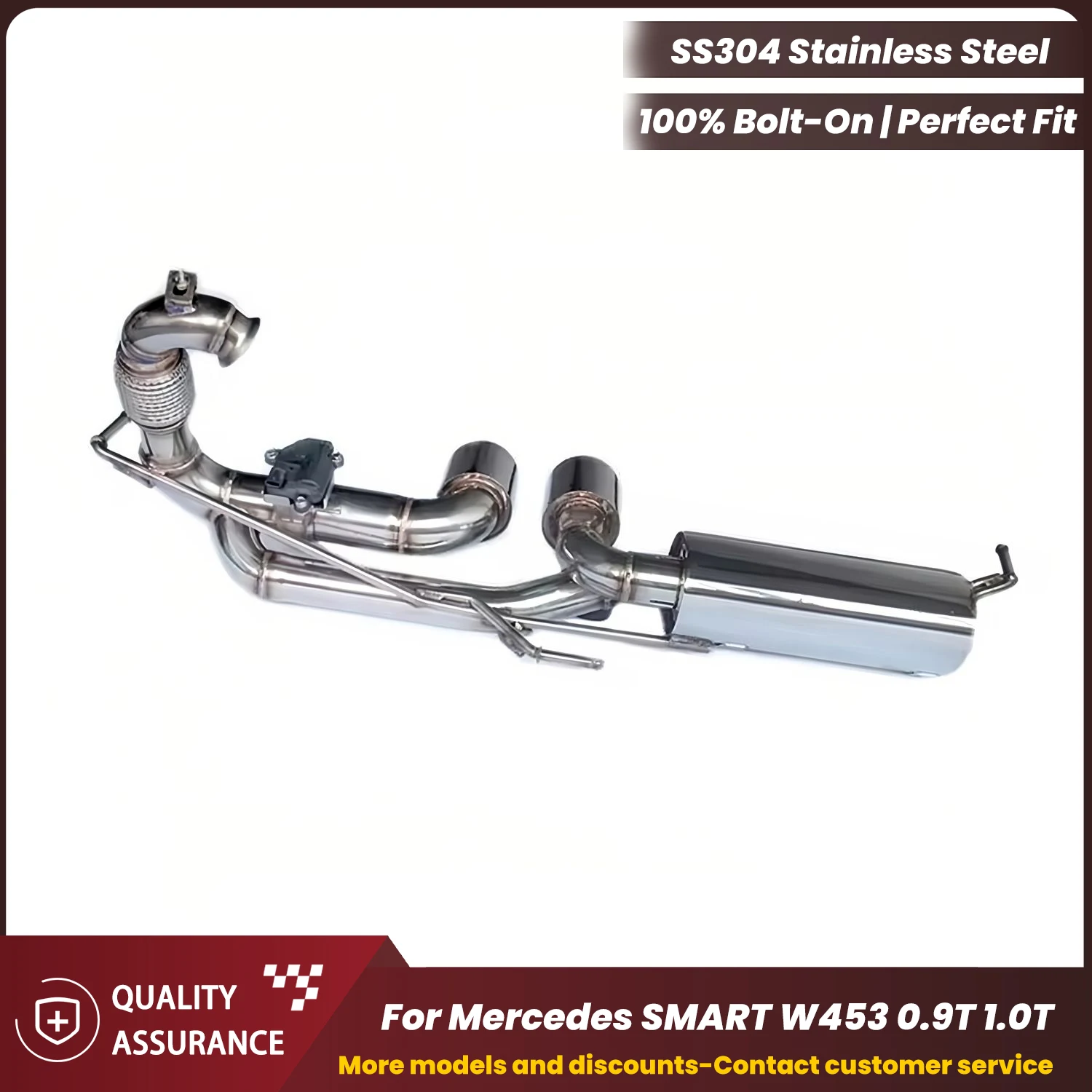 

Sporty Exhaust Sound ECCF Valved Catback Exhaust For Mercedes SMART W453 0.9T 1.0T Performance Upgrade Easy Installation