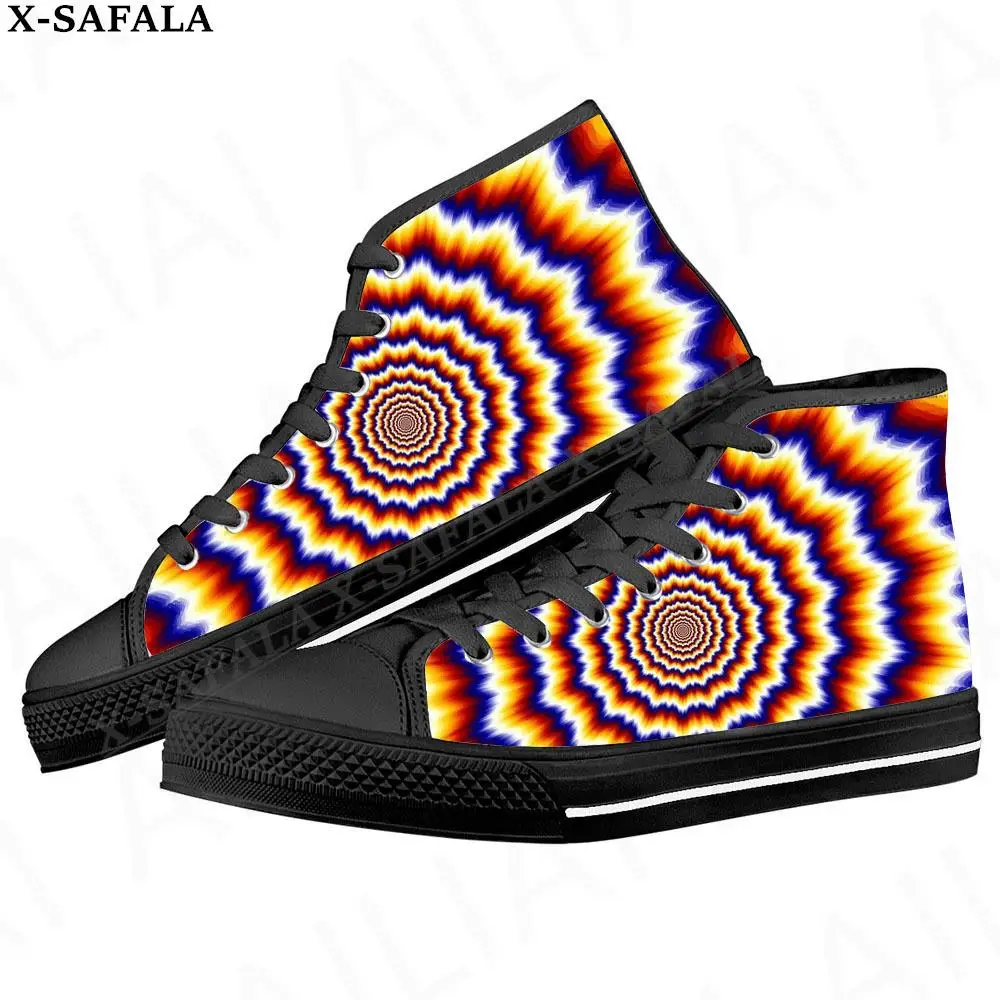 Hippie Psychedelic Colorful Trippy Men Vulcanized Sneakers High Top Canvas Shoes Classic Design Men Flats Lace Up Footwear-5