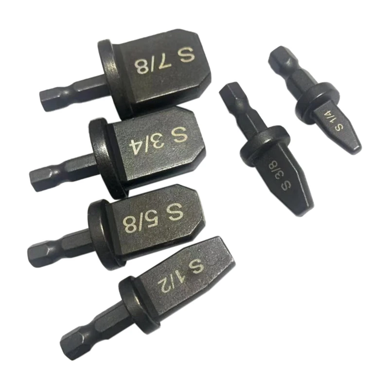AC88 6 Piece Steel Air Conditioning Copper Tube Flaring Expander Kit, Hexagonal Tube Expander Set, HVAC Swaging Tool, 1/4 5/16