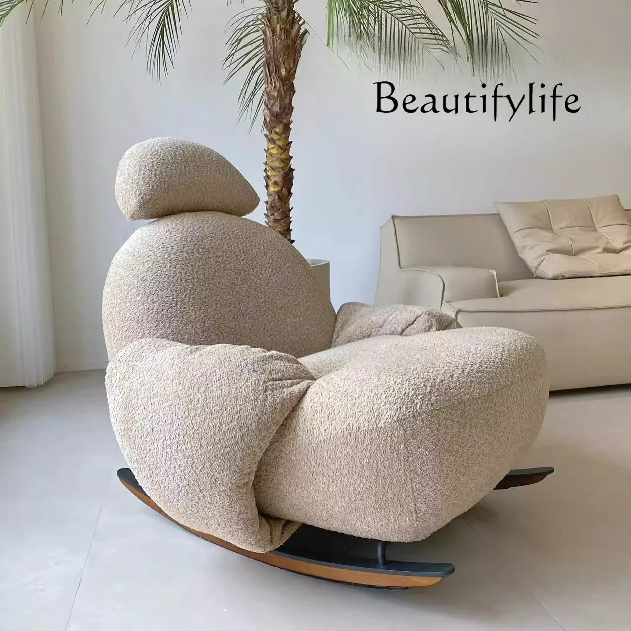 

VN Modern Simple Rocking Chair Living Room Bedroom Leisure Single Sofa Rocking Chair Balcony Home Leisure Chair