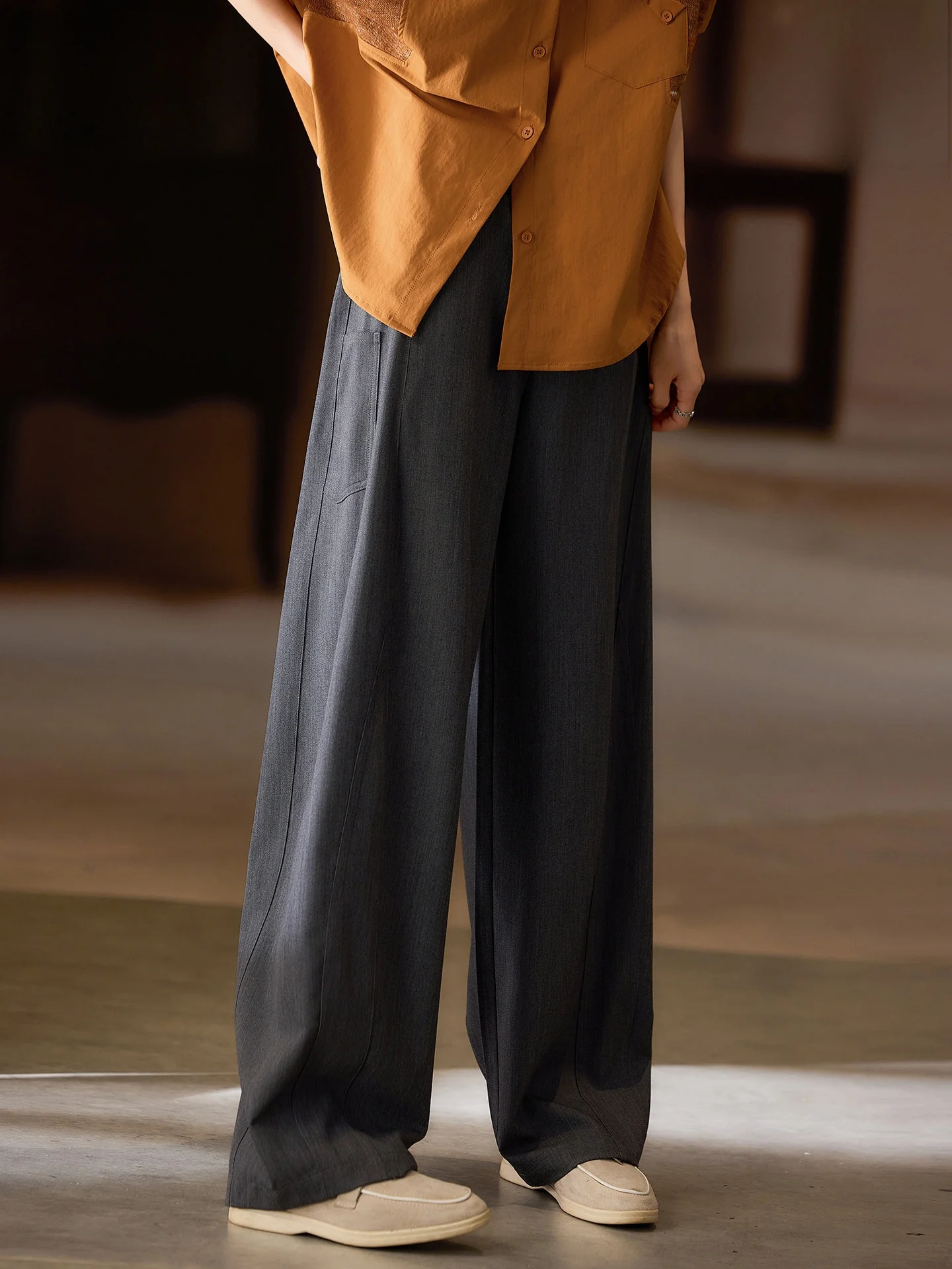 

Loose Straight Leg Casual Pants Women's plus Size Color Spring New Sle Comfortable Breathable High Waist Trousers