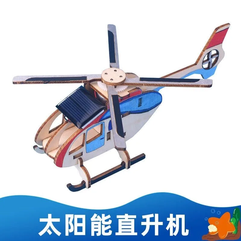 Children's DIY Solar Powered Helicopter Science Experiment Kit Educational Handmade Student Technology Making Craft Set