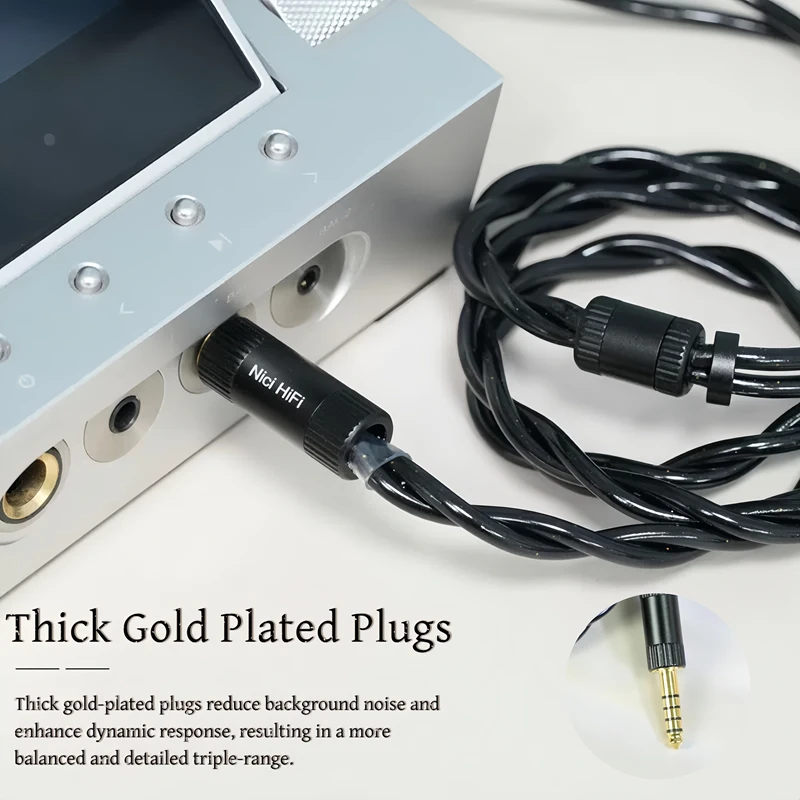 Nici HiFi-29S IEM Cable with 0.78mm 2-Pin QDC TFZ Dual 3.5mm to 4.4mm Balanced Upgrade Cable for KZ ZSN PRO ZS10 Pro EDX TRN