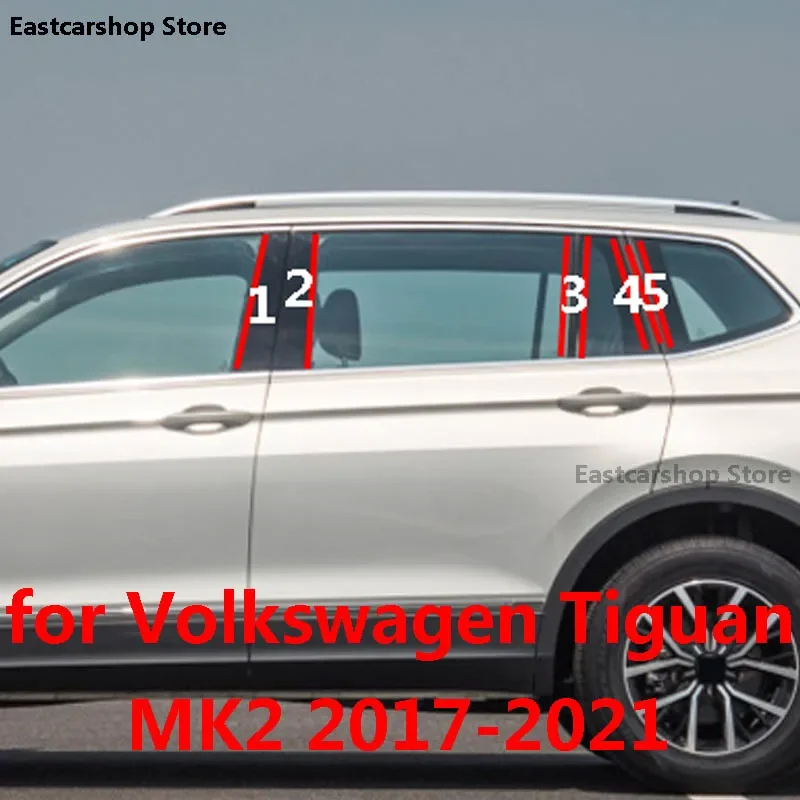 

For Volkswagen VW Tiguan MK2 2021 2020 2019 2018 2017 Car Door Central Window Middle Column Trim Strip PC B C Pillar Decoration