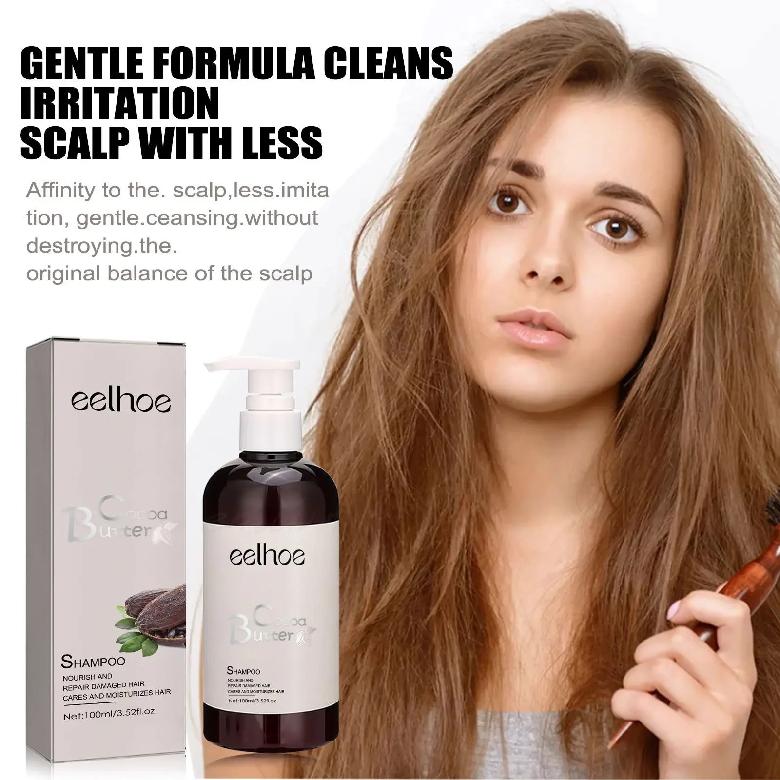 Eelhoe Soft Shampoo Coco Fat Shampoo Hair Conditioner Soft Moisturizing Scalp Anti-Drop Thick Hair Care Repair Hair Texture