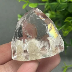 Natural White Crystal Free Polyhedron Quartz Palm Toy Raw Stone Mineral Specimen Spiritual Meditation Therapy Home Decoration