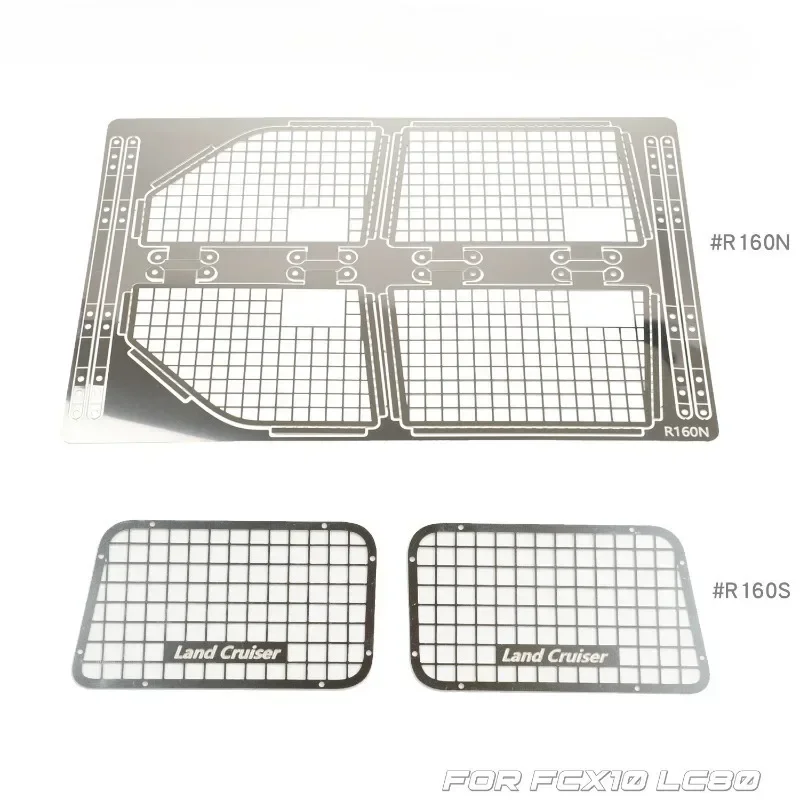 1/10 Stainless Steel Mesh Protection Window Net Metal Decoration Rotatable for FCX10 LC80 Upgrade Option Parts