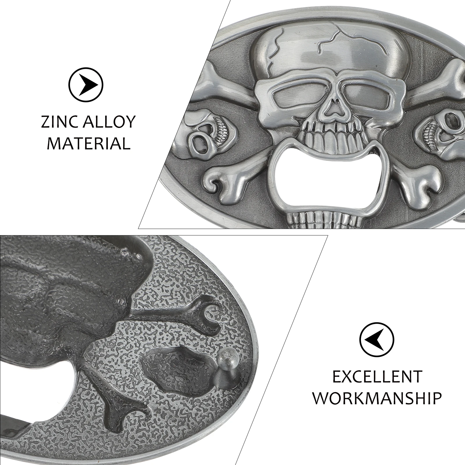 

Skull Bottle Opener Belt Buckle Man Gift Halloween Decor Travel Camping Outdoor Use Lightweight Portable