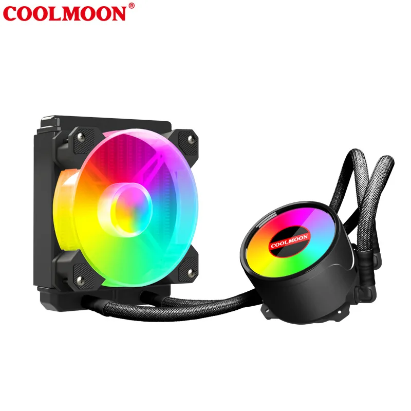 COOLMOON RGB120 Water Cooling Radiator 5V ARGB All-In-One Single Drain Cooling Kit Multi-Platform CPU Cooler