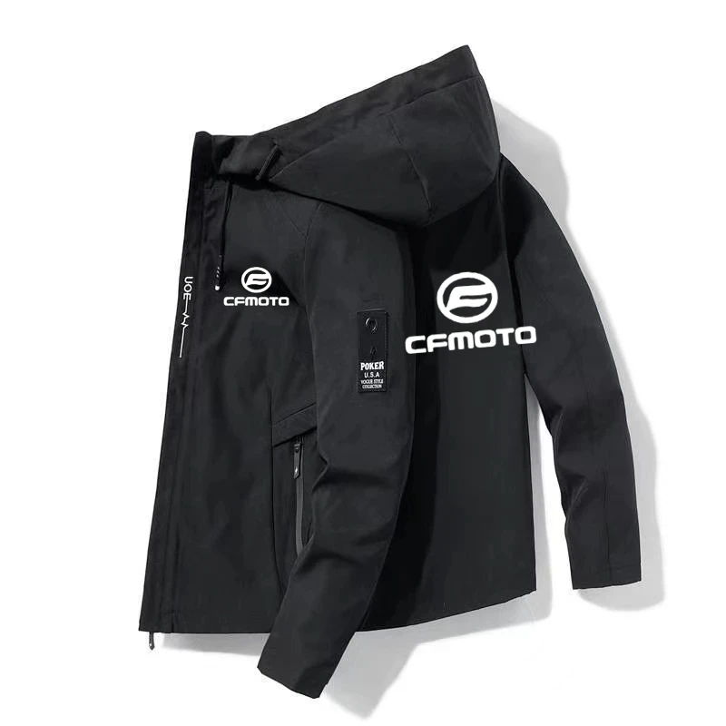 Nuova primavera e autunno Cfmoto cappotto con cappuccio da uomo giacca atmosfera casual abbigliamento da strada abbigliamento da ciclismo 2024