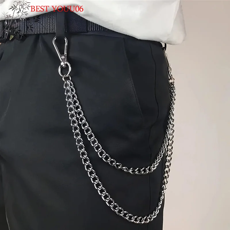 Hot 2/3Layer Punk Hip-hop Long Metal Belt Chain Fashion Trousers Pant Waist Metal Chain Keychain view 4