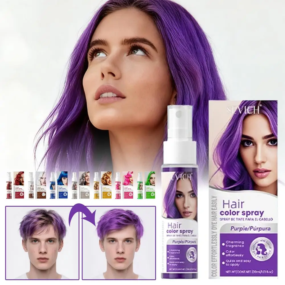 

8 Colors Disposable Hair Dye Spray Can Cover White Hair For Cosplay Party Pink Temporary Hair Color Dyeing Spray